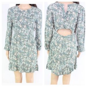 Open back jolt dress junior large green floral